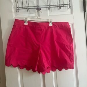 Hope & Harlow sz 16 hot pink coral scallop pull on shorts